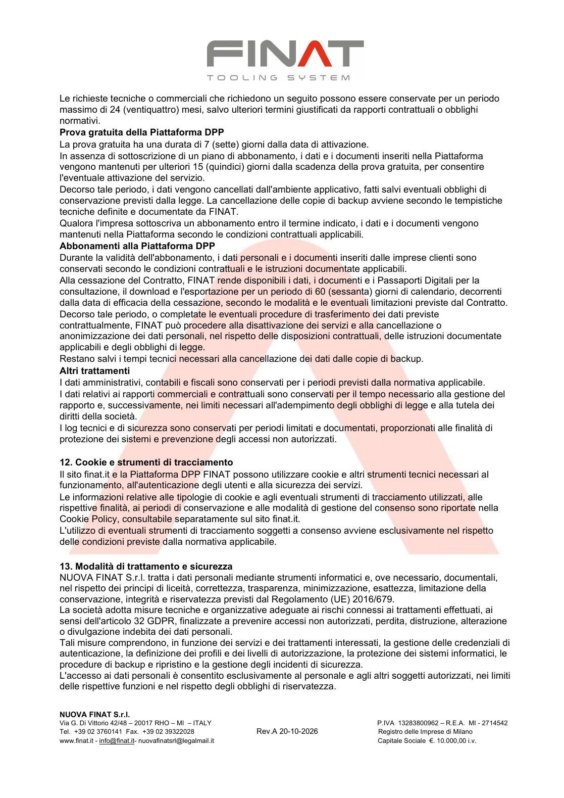 Privacy Policy FINAT - pagina 5 di 6