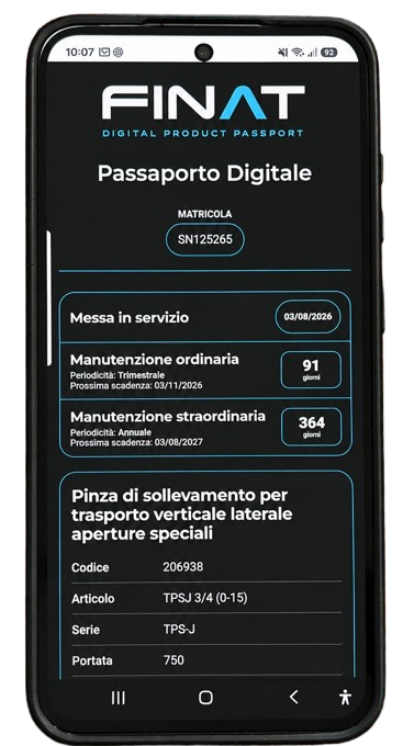 Smartphone con Passaporto Digitale FINAT